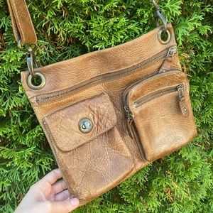 Real Leather Roots Bag - comes with leather cleaner!